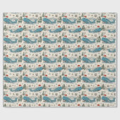 Catoosa Blauwe Walvis Kerstcadeaus Cadeaupapier (Vlak)