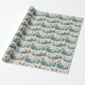 Catoosa Blauwe Walvis Kerstcadeaus Cadeaupapier (Uitgerold)