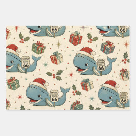 Catoosa Blauwe Walvis Kerstmagie Inpakpapier Vel