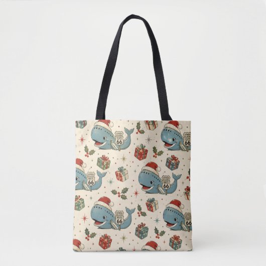 Catoosa Blauwe Walvis Kerstmarkt Tote Bag (Voorkant)