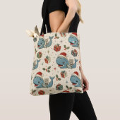 Catoosa Blauwe Walvis Kerstmarkt Tote Bag (Dichtbij)