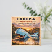Catoosa Blauwe Walvis Route 66 Briefpapier (Staand voorkant)