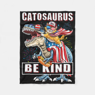 Catosaurus Funny Cat Dinosaur Meowica Fleece Deken