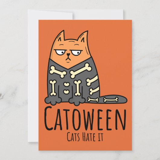 Catoween Cats Hate it - Funny Pet Halloween Kaart (Voorkant)