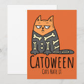 Catoween Cats Hate it - Funny Pet Halloween Kaart (Voorkant / Achterkant)