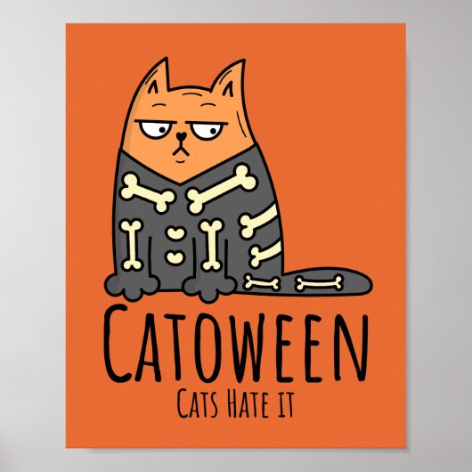 Catoween Cats Hate it - Funny Pet Halloween Poster (Voorkant)