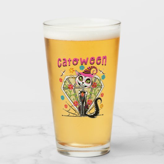 Catoween Halloween Glas (Voorkant gevuld)