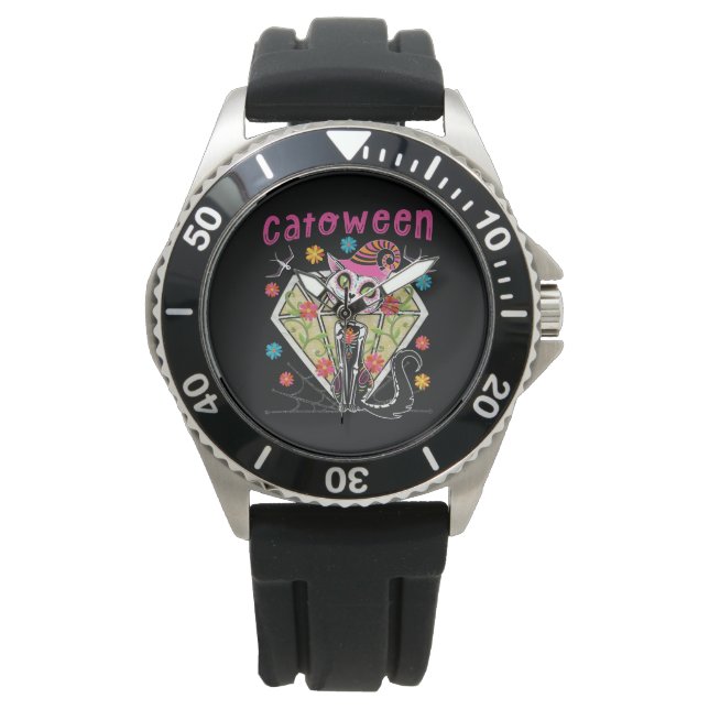 Catoween Halloween Horloge (Voorkant)