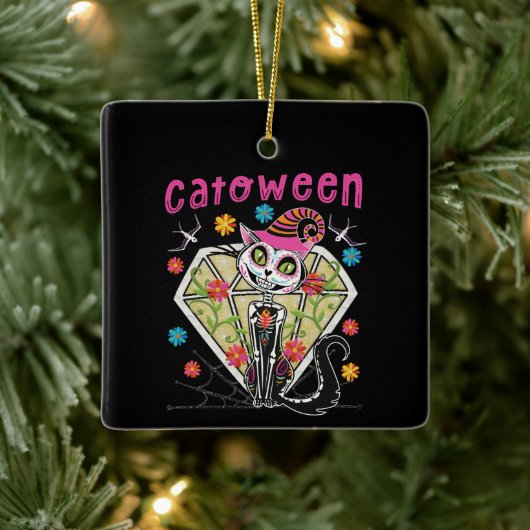 Catoween Halloween Keramisch Ornament (Boom)