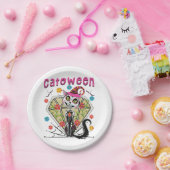 Catoween Halloween Papieren Bordje (Feest)