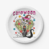 Catoween Halloween Papieren Bordje (Voorkant)