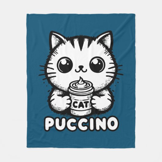 Catpuccino 1 fleece deken (Voorkant)