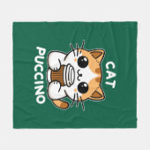Catpuccino 2 fleece deken (Voorkant (Horizontaal))