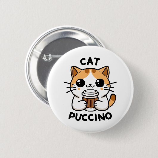Catpuccino 2 ronde button 5,7 cm (Voorkant /achterkant)