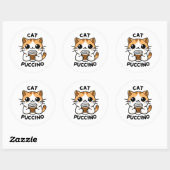Catpuccino 2 ronde sticker (Vel)