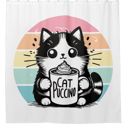 Catpuccino 3 douchegordijn (Voorkant)