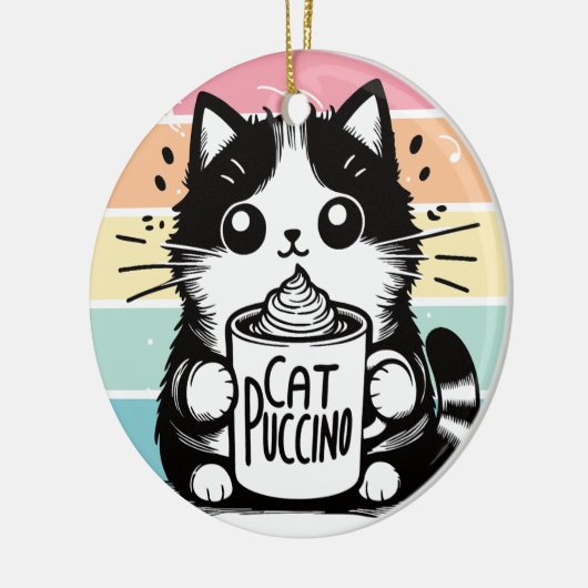 Catpuccino 3 keramisch ornament (Links)