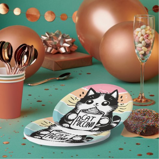 Catpuccino 3 papieren bordje (Multi)