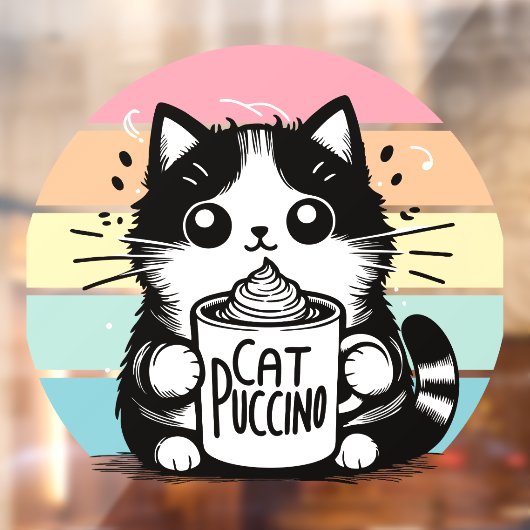 Catpuccino 3 raamsticker (Vel 2)