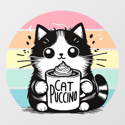 Catpuccino 3 raamsticker (Vel)