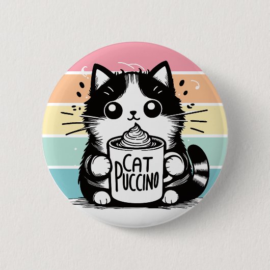 Catpuccino 3 ronde button 5,7 cm (Voorkant)