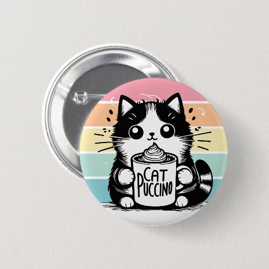 Catpuccino 3 ronde button 5,7 cm (Voorkant /achterkant)
