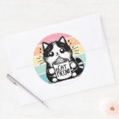 Catpuccino 3 ronde sticker (Envelop)