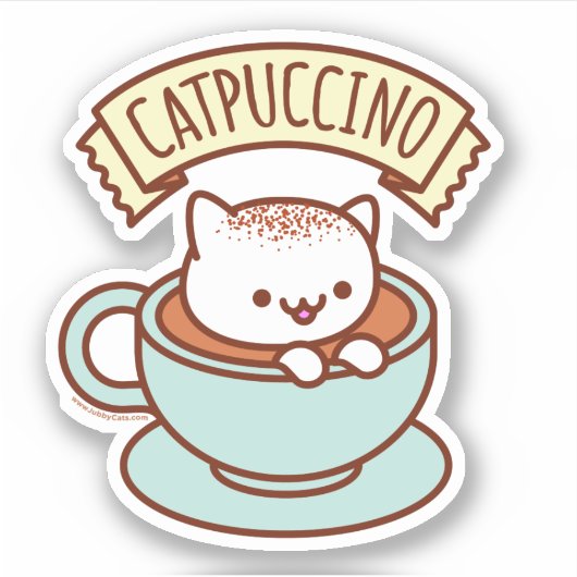 CATPUCCINO Cat Sticker (Voorkant)