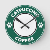 Catpuccino Coffee Ronde Klok (Voorkant)