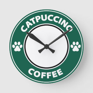 Catpuccino Coffee Ronde Klok