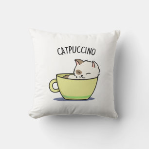 Catpuccino Funny Kitty Cat op Cup Kussen