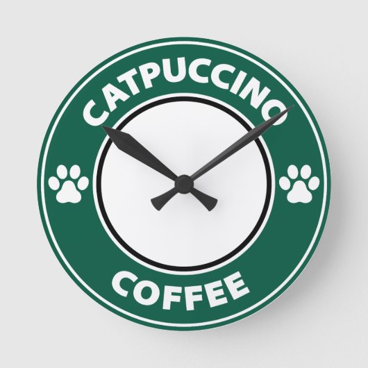 Catpuccino Koffie Ronde Klok (Voorkant)