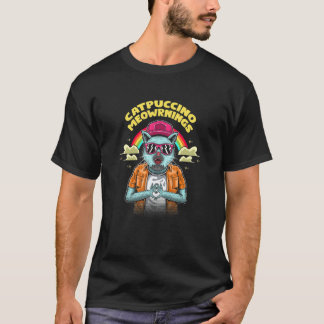 Catpuccino Meowrnings Koffie Kat Cafeïne Kitten T-shirt