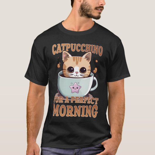 Catpuccino voor een perfecte koffie kat t-shirt (Voorkant)
