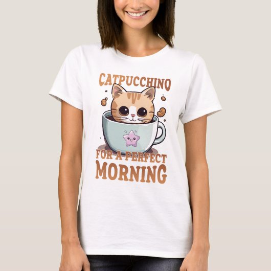 Catpuccino voor een perfecte koffie kat t-shirt (Voorkant)