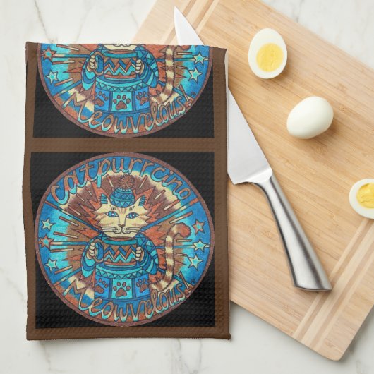 Catpurrcino Theedoek (Quarter Fold)