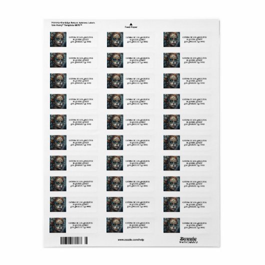 Catrina Azul, aangepast Etiket (Full Sheet)