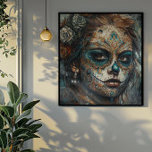 Catrina Azul Canvas Afdruk