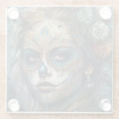 Catrina Azul Glazen Onderzetter (Achterkant)