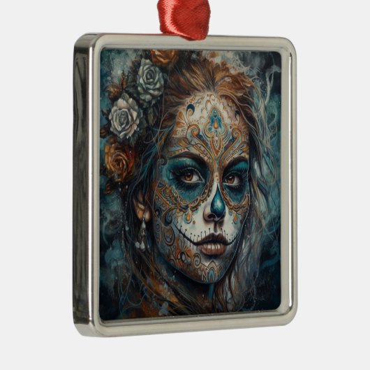 Catrina Azul Metalen Ornament (Rechts)