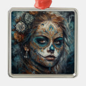 Catrina Azul Metalen Ornament (Voorkant)