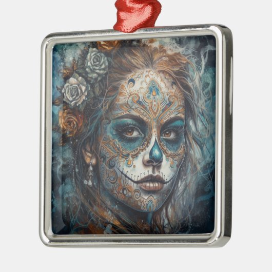 Catrina Azul Metalen Ornament (Links)
