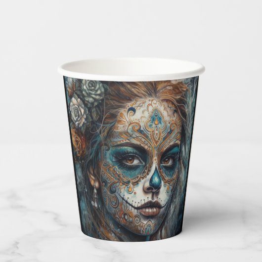 Catrina Azul Papieren Bekers (Achterkant)