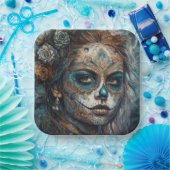 Catrina Azul Papieren Bordje (Feest)