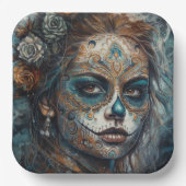 Catrina Azul Papieren Bordje (Voorkant)