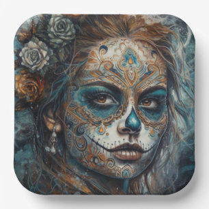 Catrina Azul Papieren Bordje