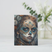Catrina Azul RSVP Kaartje (Staand voorkant)