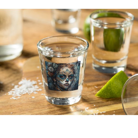 Catrina Azul Shot Glas