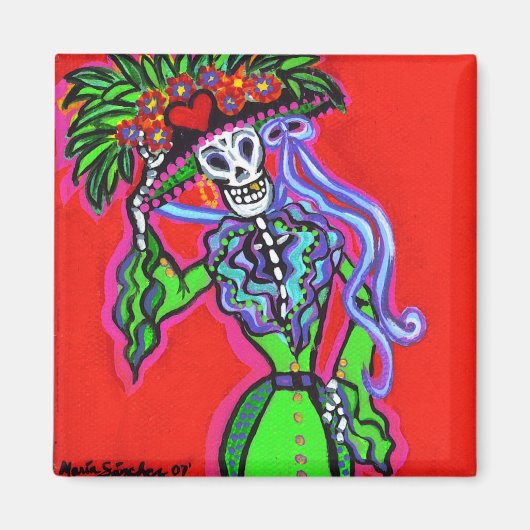 Catrina Corazon Verde Magneet (Voorkant)