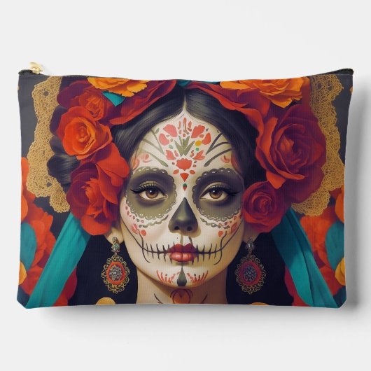Catrina Dag van de Dode Grote Accessoire Pouch Etui (Voorkant)